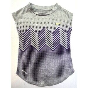 The Nike Tee 4T Toddler Girls T Shirt Gray/Purple Logo  Sleeveless Athletic Fit